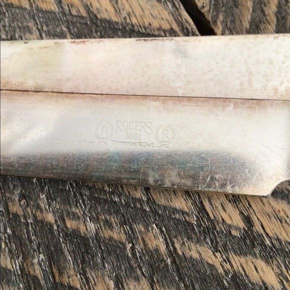 Rogers 1881 Oneida SilverPlate Knives Marked 12 DWT Warranted Bundle of 6 - Picture 10 of 13